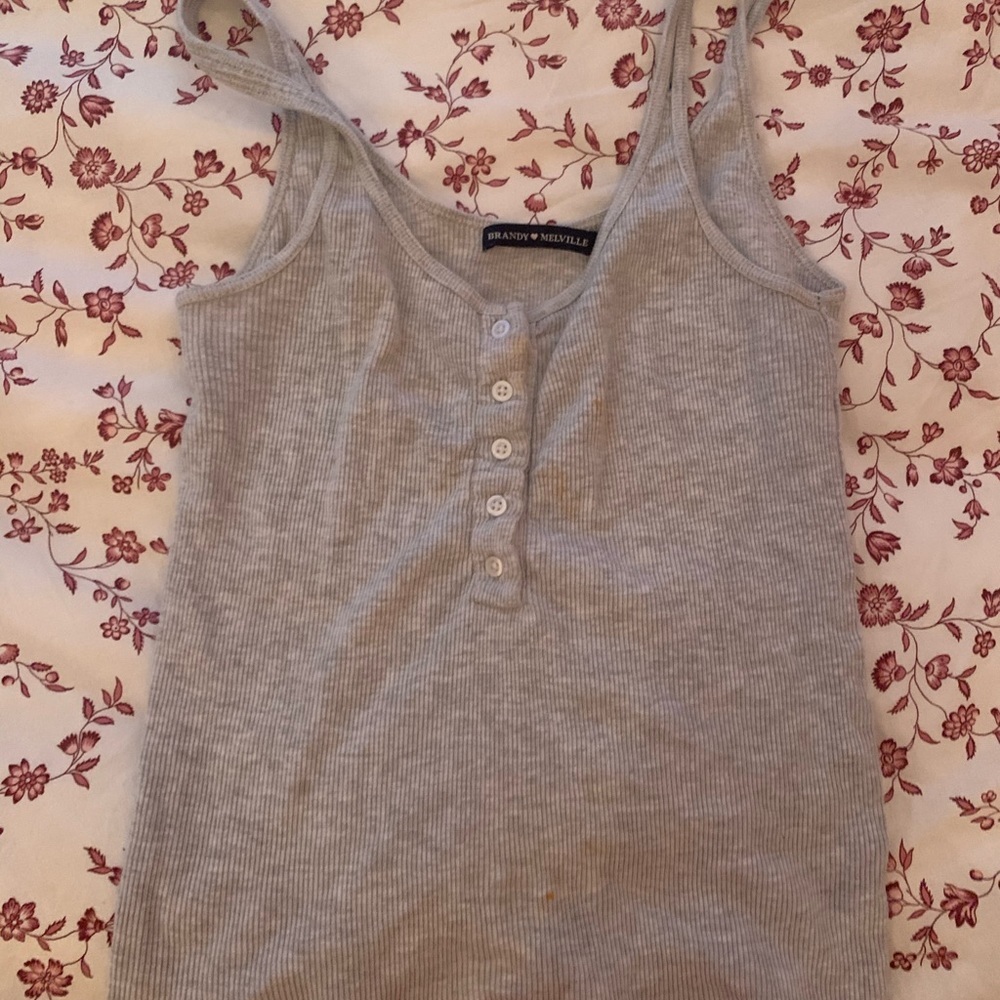Grey button up tank top